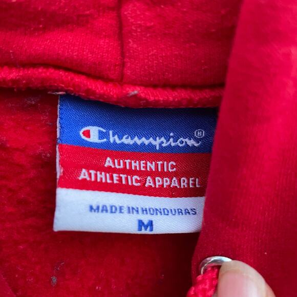 Champion Ohio State Hoodie Sweatshirt Pullover Y2K Vintage Red Medium - Picture 11 of 11